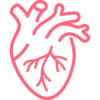 Pink icon of a heart