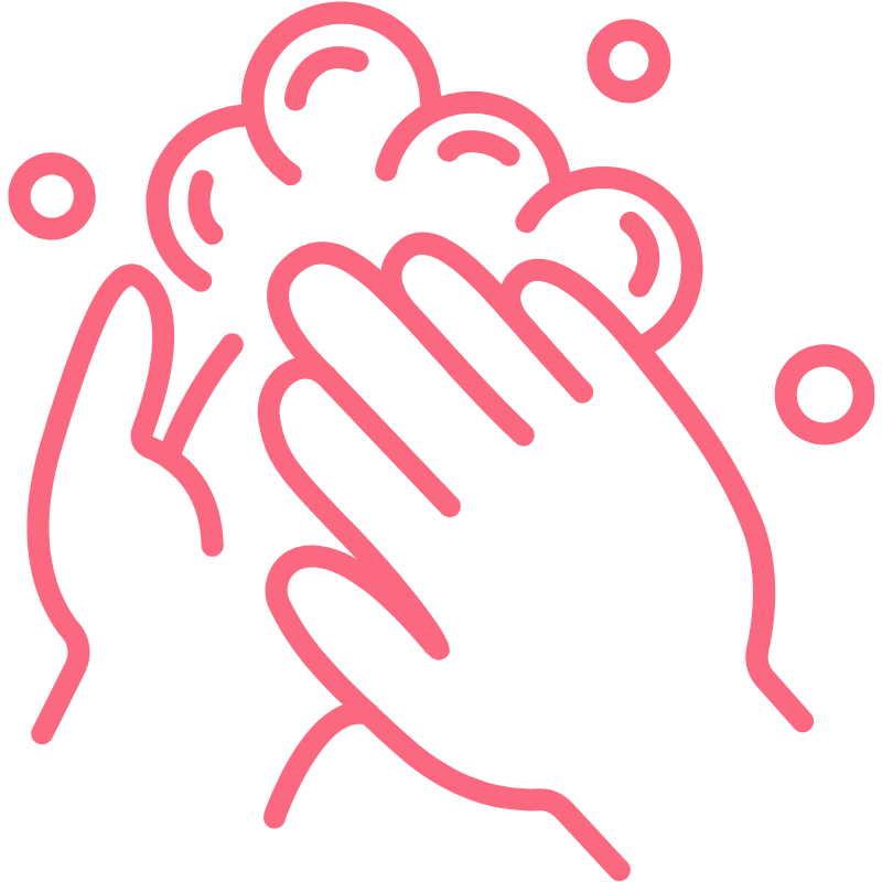 Hand washing symbol - pink silhouette icon